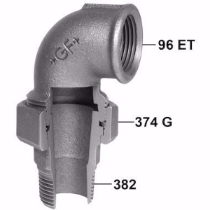 Bild von +GF+ 98 Winkelverschraubung, kegelig dichtend, ISO/EN UA12, Dimension ″: 11/4", Art.Nr.: 770098207