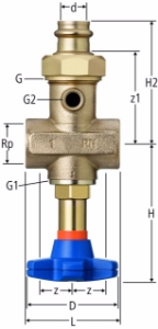 Bild von Nussbaum 22152 Batterieventil mit Optipress-Aquaplus-Anschlussverschraubung 92020 / 92021, Grösse: 1¼ x 22, Art.Nr. 22152.23