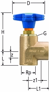 Bild von Nussbaum 23125 Eckventil mit Easy-Top-Oberteil, Grösse: ½, Art.Nr. 23125.04