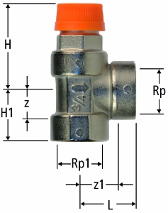 Bild von Nussbaum 26092 Sicherheitsventil für hohe Temperaturen, Grösse: ½ - 3 bar, Art.Nr. 26092.54