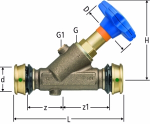 Bild von Nussbaum 86510 Optiflex-Flowpress-Schrägsitzventil, Grösse: 50, Art.Nr. 86510.27