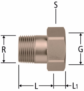 Bild von Nussbaum  92001 Optifitt-Serra-Anschlussverschraubung mit Aussengewinde, Grösse: ½ x ¾, Art.Nr. 92001.24