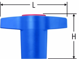 Bild von Nussbaum  82137 Griff blau zu Optipress-Kugelhahn mit Thermometer und Kunststoffgriff lang, Grösse: 28 / 35, Art.Nr. 82137.22