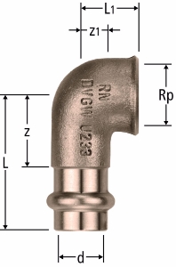 Bild von Nussbaum  81006 Optipress-Aquaplus-Winkel mit Innengewinde, Grösse: 15 x ⅜, Art.Nr. 81006.21