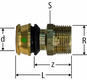 Bild von Nussbaum  84230 Optiflex-Flowpress-Übergang mit Aussengewinde, Grösse: ½ x 20, Art.Nr. 84230.22