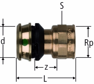 Bild von Nussbaum  84231 Optiflex-Flowpress-Übergang mit Innengewinde, Grösse: 1½ x 50, Art.Nr. 84231.31