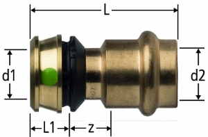 Bild von Nussbaum  84233 Optiflex-Flowpress-Übergang auf Optipress-Aquaplus, mit Pressmuffe, Grösse: 20 x 18, Art.Nr. 84233.24