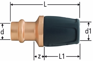 Bild von Nussbaum  85133 Optiflex-Profix-Übergang auf Optipress-Aquaplus, mit Pressmuffe, Grösse: 15 x 16, Art.Nr. 85133.21