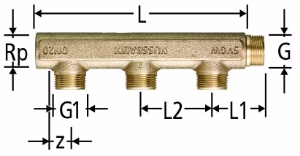 Bild von Nussbaum  86003 Optiflex-Verteiler gerade,  Grösse: DN 20 x 3, Art.Nr. 86003.23 - Nachfolgemodel 86003.43