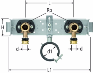 Bild von Nussbaum  84223 Optiflex-Flowpress-GIS-Modul für Waschtisch, Grösse: 16 x 153, Art.Nr. 84223.21