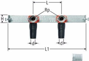 Bild von Nussbaum  84229 Optiflex-Flowpress-Duofix-Modul für Bad und Dusche, Grösse: 16, Art.Nr. 84229.21