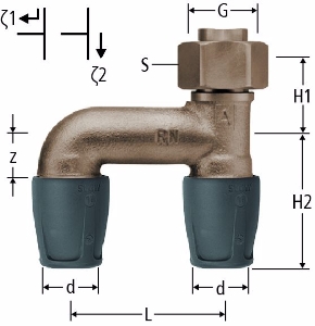 Bild von Nussbaum  85169 Optiflex-Profix-Erweiterungs-Verteilstück mit loser Mutter, Grösse: ¾ x 16 x 16, Art.Nr. 85169.21