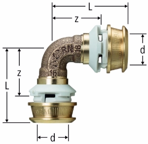 Bild von Nussbaum  84240 Optiflex-Flowpress-Bogen 90° für 1-LU-Rohre, Grösse: 16x3.8, Art.Nr. 84240.11