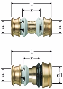 Bild von Nussbaum  84236 Optiflex-Flowpress-Kupplung für 1-LU-Rohre, Grösse: 16x3.8, Art.Nr. 84236.11