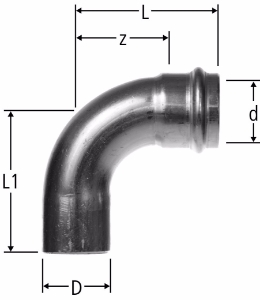 Bild von Nussbaum  80001 Optipress-Aquaplus-Bogen 90° mit Einsteckende, Grösse: 15, Art.Nr. 80001.22