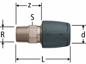 Bild von Nussbaum  85130 Optiflex-Profix-Übergang mit Aussengewinde, Grösse: ½ x 16, Art.Nr. 85130.21