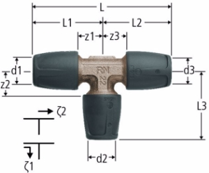 Bild von Nussbaum  85142 Optiflex-Profix-T-Stück, Grösse: 25 x 16 x 25, Art.Nr. 85142.28