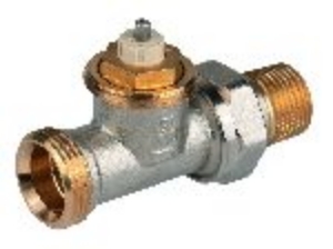 Bild von Honeywell Resideo - Thermostatventilkörper SX, Messing vernickelt, Durchgang, 1/2", beiderseits G3/4" AG, Art.Nr. : V2026DSX15