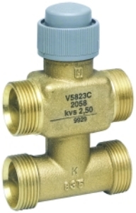 Bild von Honeywell —  Dreiwege-Zonenventil mit Bypass, konische Dichtung, Auf/Zu, DN20, kvs-Wert 2,5 m3/h, Art.Nr. : V5823C4013