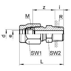 Bild von SERTO Einschraubverschraubungen SERTO SO 41121 mit Aussengewinde, gerade, M-Programm, Messing Grösse: 4 ‑ 1/8, Art.Nr. :  018.1101.060