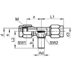 Bild von SERTO Verschraubungen SERTO SO 43621 einstellbar, M-Programm, Messing Grösse: 6 ‑ A 6 ‑ 6, Art.Nr. :  018.3600.060