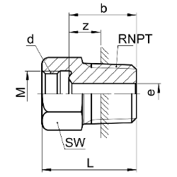 Bild von SERTO Übergangsnippel SERTO SO 50040 NPT Edelstahl rostfrei Grösse: 8‑ 1/4, Art.Nr. :  056.0402.170