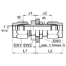 Bild von SERTO Schottverschraubungen SERTO SO 41521 gerade, M-Programm, Messing, Durchführungslänge max. 5 mm Grösse: 6, Art.Nr. :  018.1500.060