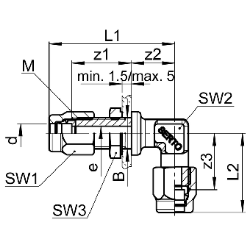 Bild von SERTO Winkel-Schottverschraubungen SERTO SO 42721 Messing M-Programm, Durchführungslänge max. 5 mm Grösse: 12, Art.Nr. :  018.2700.120