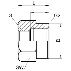 Bild von SERTO Übergangsmuffen SERTO AD FA 40 Messing M-Programm Grösse: 1/8"‑ 1/8", Art.Nr. :  016.0311.042