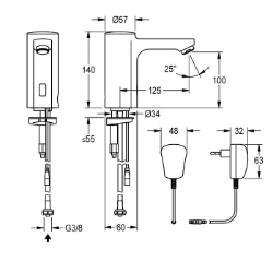 Bild von KWC F5E F5EV1006 Elektronik-Standventil mit Rückflussverhinderer:nein, Berechnungsdurchfluss Trinkwasser:0.1 l/s, A3000 open-kompatibel:nein, Art.Nr. : 2030039436