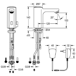 Bild von KWC F5E-Mix F5EM1006 Elektronik-Standbatterie mit Rückflussverhinderer:ja, Berechnungsdurchfluss Trinkwasser:0.08 l/s, A3000 open-kompatibel:nein, Art.Nr. : 2030035332