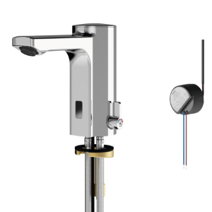 Bild von KWC F5E-Mix F5EM1003 Elektronik-Standbatterie mit Rückflussverhinderer:ja, Berechnungsdurchfluss Trinkwasser:0.07 l/s, Berechnungsdurchfluss Warmwasser:0.07 l/s, Art.Nr. : 2030035329