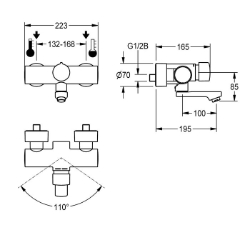 Bild von KWC F5S-Mix F5SM1004 Selbstschluss-Wandbatterie mit Rückflussverhinderer:ja, Berechnungsdurchfluss Trinkwasser:0.07 l/s, Berechnungsdurchfluss Warmwasser:0.07 l/s, Art.Nr. : 2030032992