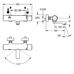 Bild von KWC F3ET1002 Elektronik-Thermostatbatterie mit Rückflussverhinderer:ja, Berechnungsdurchfluss Trinkwasser:0.07 l/s, Berechnungsdurchfluss Warmwasser:0.07 l/s, Art.Nr. : 2030032506