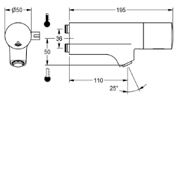 Bild von KWC F5E-Mix F5EM1015 Elektronik-Waschplatzbatterie mit Rückflussverhinderer:ja, A3000 open-kompatibel:nein, Voreinstellung Hygienespülung:24 Stunden nach der letzten Betätigung, Art.Nr. : 2030058995