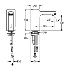 Bild von KWC F5E F5EV1008 Elektronik-Standventil mit Rückflussverhinderer:nein, Berechnungsdurchfluss Trinkwasser:0.1 l/s, A3000 open-kompatibel:ja, Art.Nr. : 2030039438