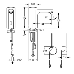 Bild von KWC F5E F5EV1007 Elektronik-Standventil mit Rückflussverhinderer:nein, Berechnungsdurchfluss Trinkwasser:0.1 l/s, A3000 open-kompatibel:nein, Art.Nr. : 2030039437