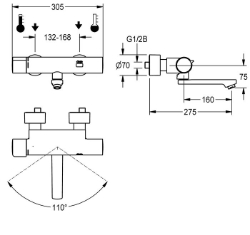 Bild von KWC F5E-Therm F5ET1003 Elektronik-Thermostatbatterie mit Rückflussverhinderer:ja, Berechnungsdurchfluss Trinkwasser:0.07 l/s, Berechnungsdurchfluss Warmwasser:0.07 l/s, Art.Nr. : 2030032983