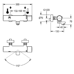 Bild von KWC F3ET1001 Elektronik-Thermostatbatterie mit Rückflussverhinderer:ja, Berechnungsdurchfluss Trinkwasser:0.07 l/s, Berechnungsdurchfluss Warmwasser:0.07 l/s, Art.Nr. : 2030032507