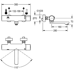 Bild von KWC F3ET1003 Elektronik-Thermostatbatterie mit Rückflussverhinderer:ja, Berechnungsdurchfluss Trinkwasser:0.07 l/s, Berechnungsdurchfluss Warmwasser:0.07 l/s, Art.Nr. : 2030026612