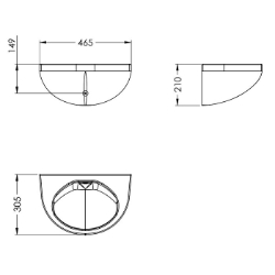 Bild von KWC VR99-081 Waschtisch Becken: Höhe:210 mm, Becken: Tiefe:250 mm, Becken: Breite:339 mm, Art.Nr. : 2030053464