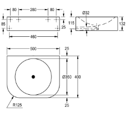 Bild von KWC ANIMA ANMX502 Einzelwaschtisch Typ des Beckens:Einfach- / Mehrfachmünzkontakt, Becken: Höhe:83 mm, Beckenform:Kreis, Art.Nr. : 2030029755