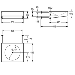 Bild von KWC HEAVY-DUTY HDTX455 Waschtisch Typ des Beckens:Waschbecken, Beckenposition:mittig, Becken: Höhe:81 mm, Art.Nr. : 2000100058