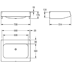 Bild von KWC ANIMA CM700 Einzelwaschtisch Typ des Beckens:Waschbecken, Beckenposition:mittig, Becken: Höhe:130 mm, Art.Nr. : 2000100039