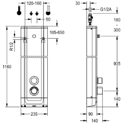 Bild von KWC F5S Therm F5ST2020 Duschpaneel Edelstahl Zusätzliche Verbindungen:nein, mit Rückflussverhinderer:ja, Zirkulation:nein, Art.Nr. : 2030055929