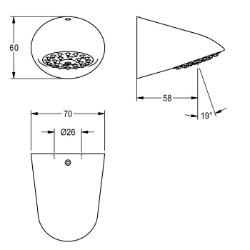 Bild von KWC AQUAJET-Slimline SHAS0011 Duschkopf Nennweite:DN 15, Mindestfließdruck:1 bar, Ausladung des Auslaufs:58 mm, Art.Nr. : 2030054255