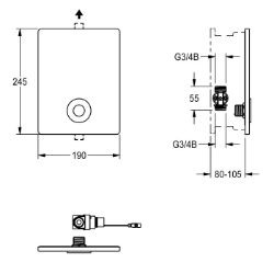 Bild von KWC F5EV2005 Elektronik-Durchgangsventil Zusätzliche Verbindungen:nein, mit Rückflussverhinderer:nein, Ausführung Einbauarmatur:F-Set, Art.Nr. : 2030067748