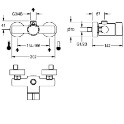 Bild von KWC F3SM2001 Selbstschluss-Wandbatterie Zusätzliche Verbindungen:nein, mit Rückflussverhinderer:ja, Berechnungsdurchfluss Trinkwasser:0.15 l/s, Art.Nr. : 2030036198