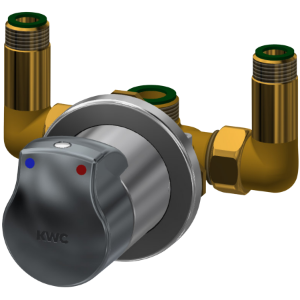 Bild von KWC AQMX0002 Selbstschluss-Eingriffmischer Zusätzliche Verbindungen:nein, mit Rückflussverhinderer:ja, Berechnungsdurchfluss Trinkwasser:0.15 l/s, Art.Nr. : 2000103747