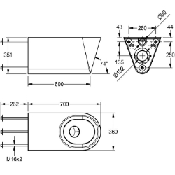 Bild von KWC HEAVY-DUTY HDTX594 WC Anschlussgröße:DN 55, Material:Edelstahl, Materialtyp:1.4301 Chromnickelstahl V2A, Art.Nr. : 2000100444